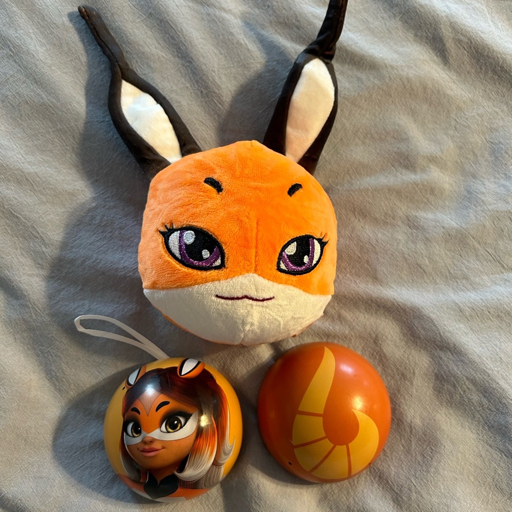 Miraculous Miraball Rena Rouge Ornament with Trixx Kwami Plush